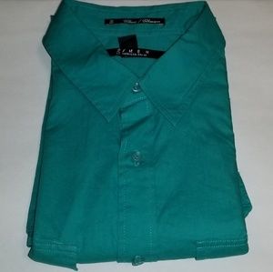 Turquoise short sleeved button down